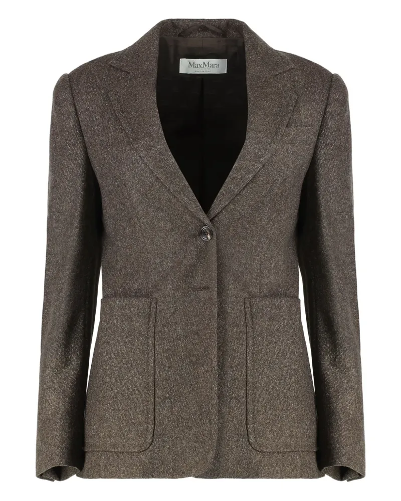 Max Mara Einreihige Tweed-Jacke - Braun Braun
