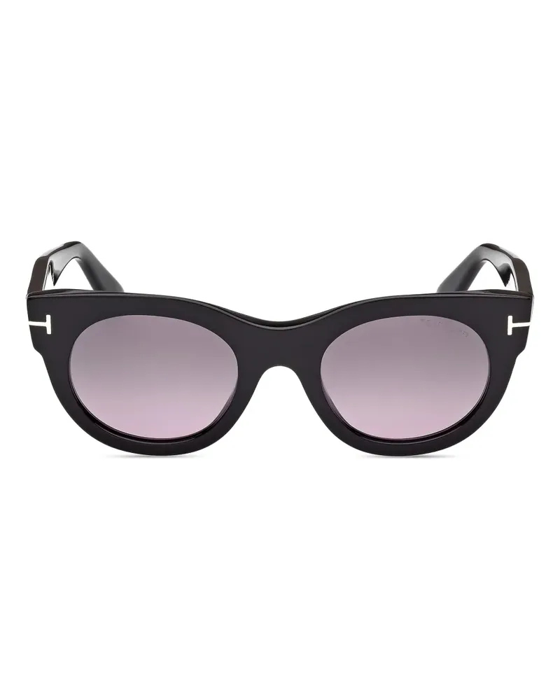 Tom Ford Sonnenbrille mit rundem Gestell - Schwarz Schwarz