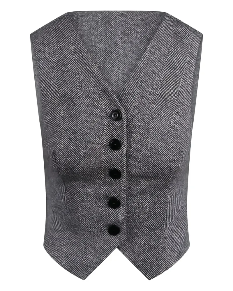 Ermanno Scervino herringbone button waistcoat - Grau Grau