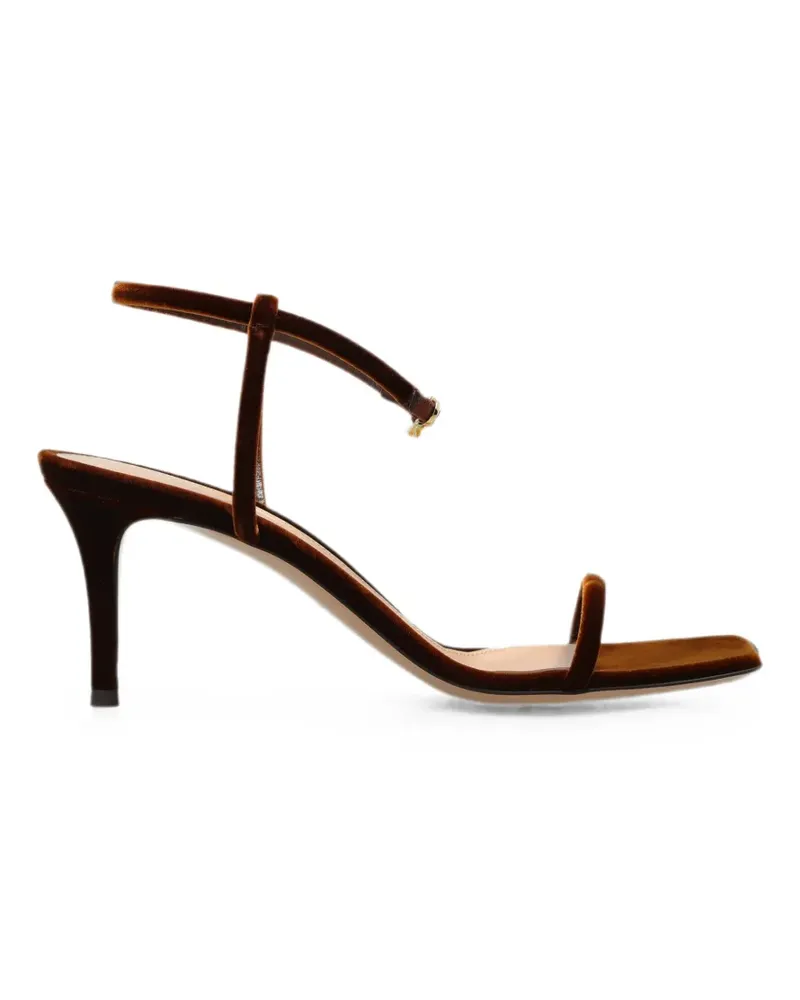 Gianvito Rossi Samt-Sandalen mit eckiger Kappe - Braun Braun