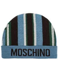 Moschino Beanie mit Logo-Intarsie Blau