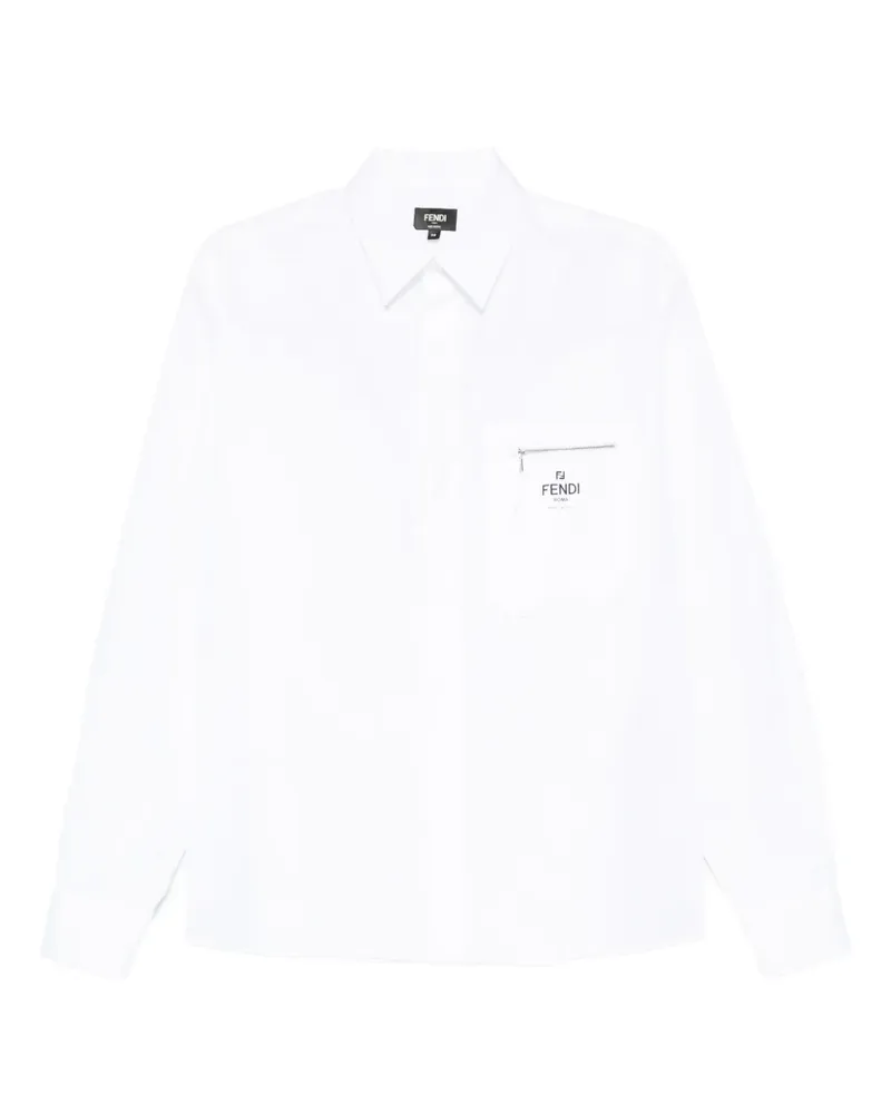 Fendi logo-detail pocket shirt - Weiß Weiß