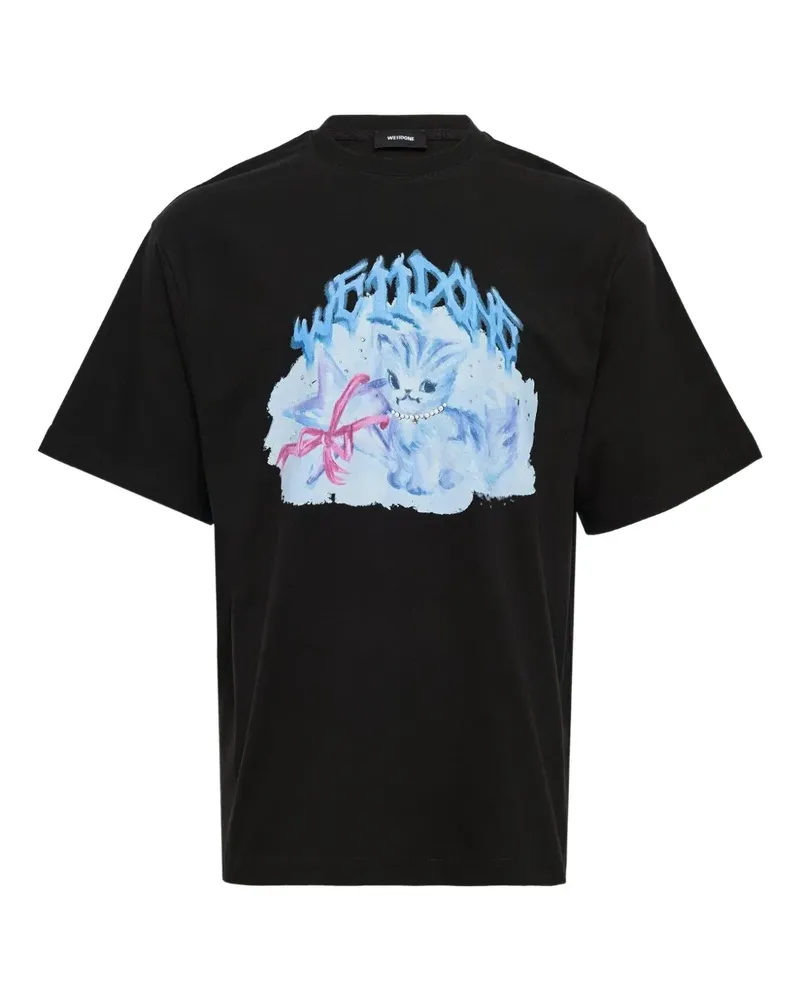 WE 11 DONE T-Shirt mit grafischem Print - Schwarz Schwarz