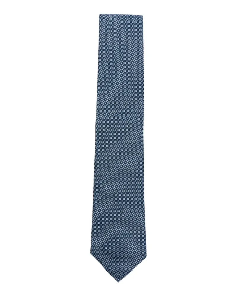 Ermenegildo Zegna geometric-pattern tie - Blau Blau