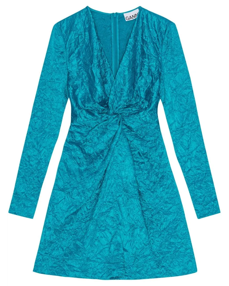 Ganni Minikleid aus Satin - Blau Blau