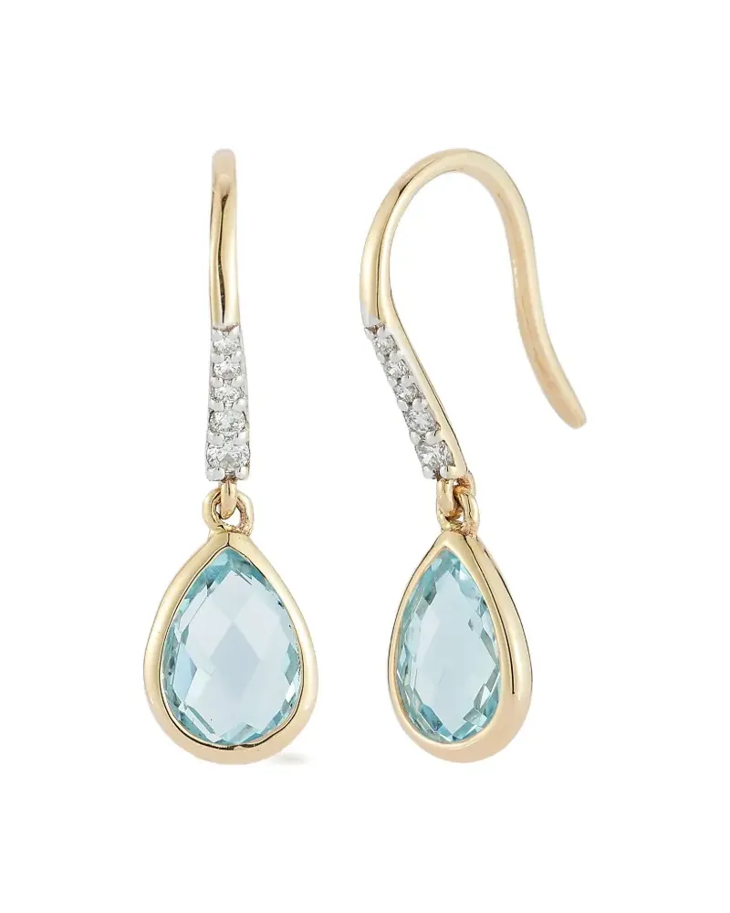 MATEO 14kt Gold-Hängeohrringe mit Diamant Gold