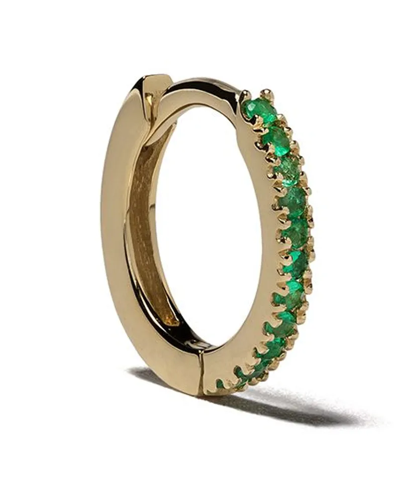 WHITE BIRD 18kt Goldcreole mit Smaragden Gold