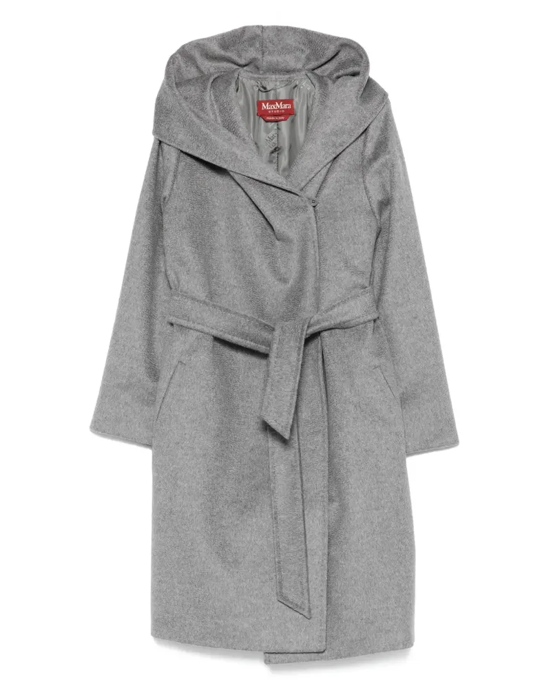 Max Mara Kapuzenmantel mit Gürtel - Grau Grau