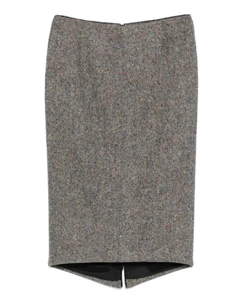 N° 21 herringbone-pattern side-slit skirt - Grau Grau