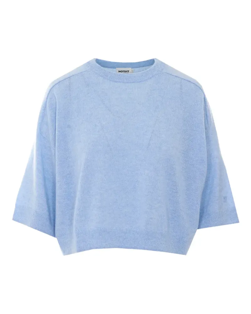 Not Shy Kurzärmeliger Lilou Pullover - Blau Blau