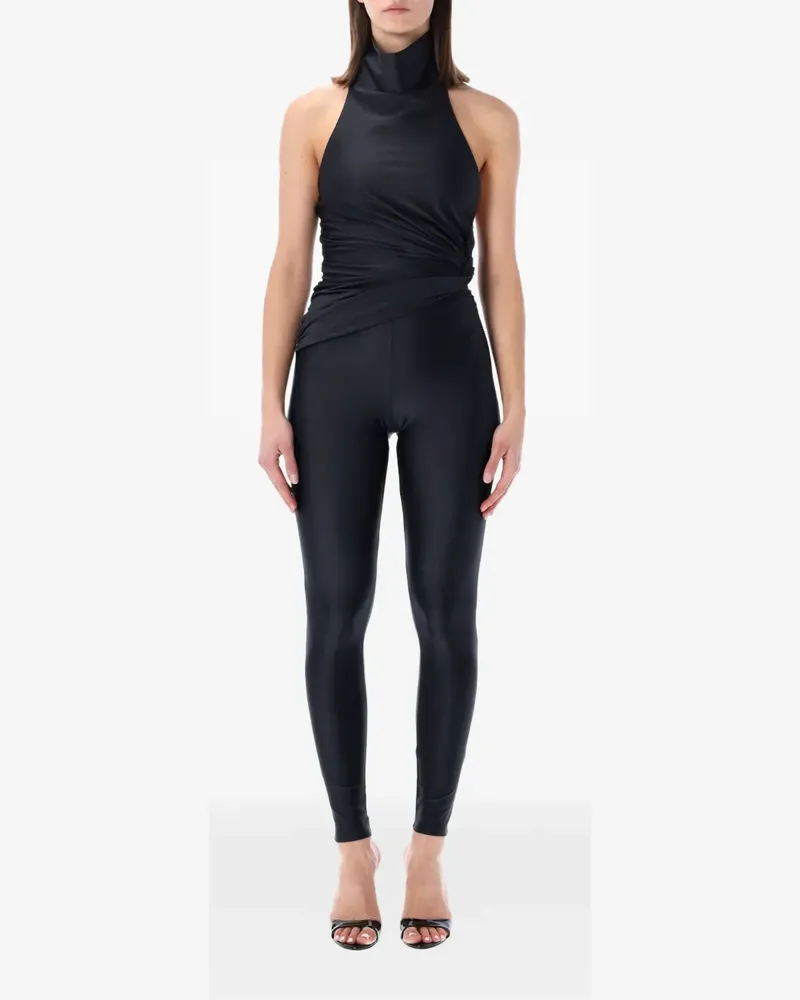 ANDAMANE Tatian halter gathered jumpsuit - Schwarz Schwarz