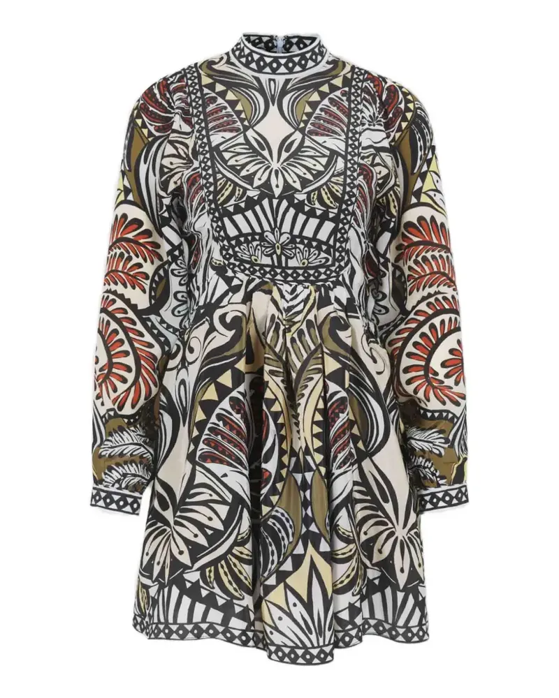 FARM Rio Midikleid mit Print - Weiß Weiß