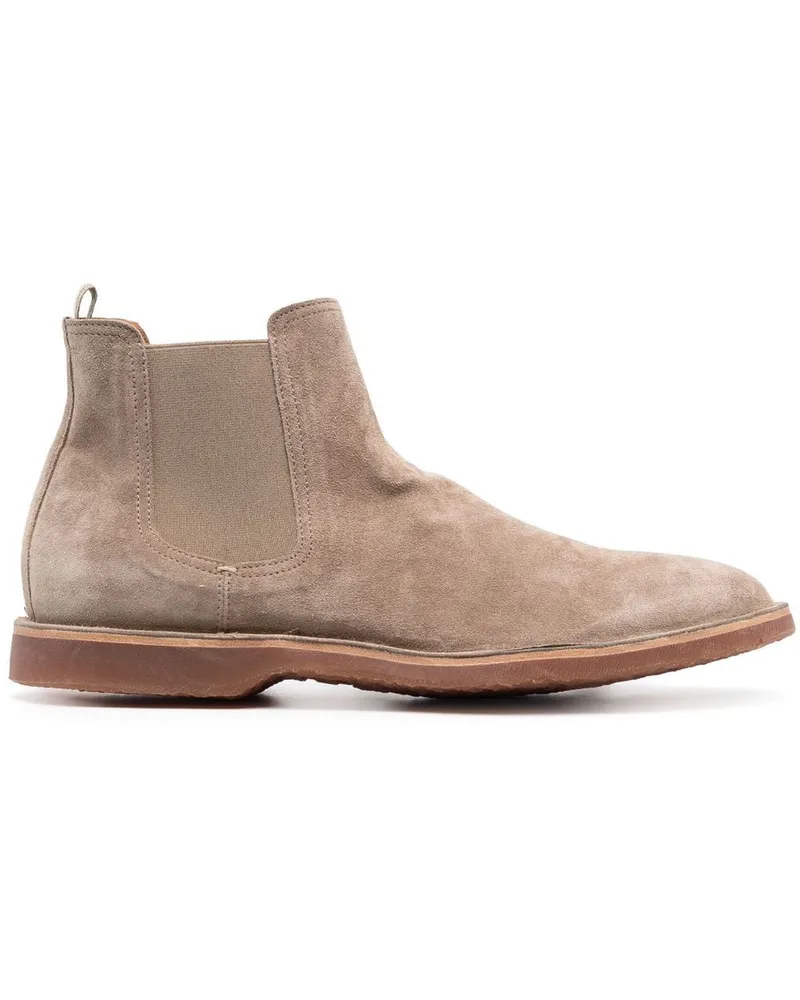 Officine Creative Italia Wildlederstiefel mit runder Kappe - Nude Nude
