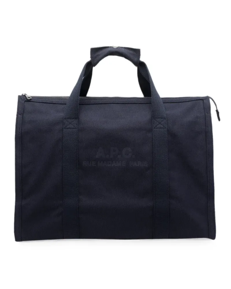 A.P.C. Recuperation logo-print luggage & holdalls bag - Blau Blau