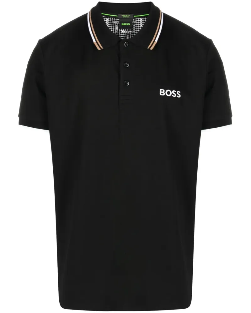 HUGO BOSS Poloshirt mit Logo-Stickerei - Schwarz Schwarz