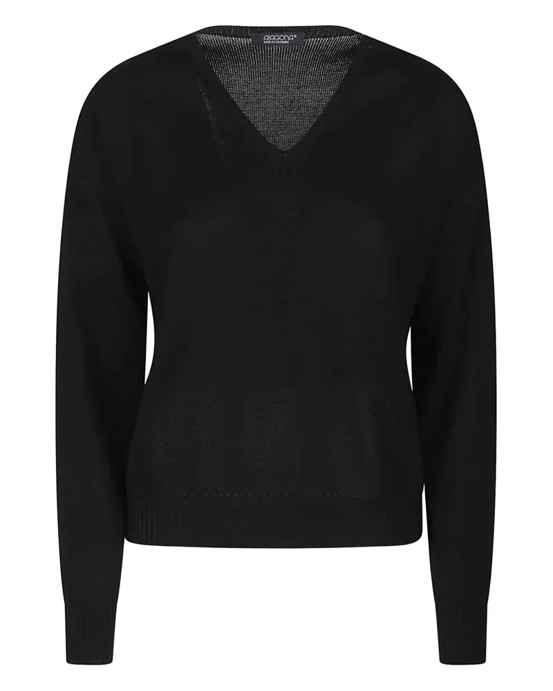 ARAGONA Pullover mit V-Ausschnitt - Schwarz Schwarz