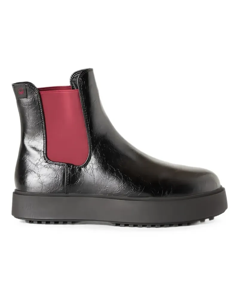 Benetton crinkled-effect Chelsea boots - Schwarz Schwarz