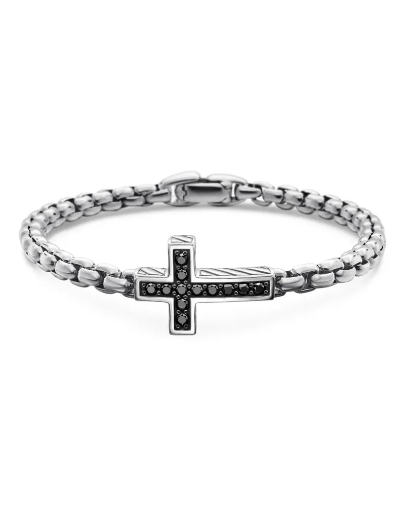 David Yurman Pavé Cross Armband aus Sterlingsilber 5mm Silber