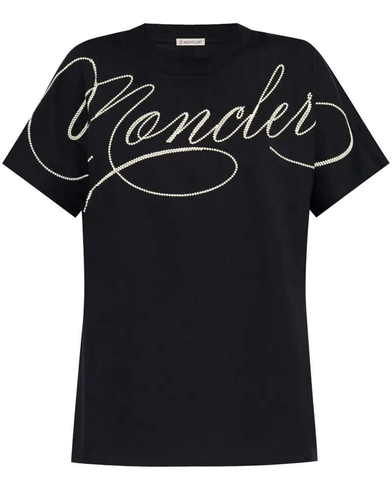 Moncler T-Shirt mit Logo-Stickerei - Blau Blau