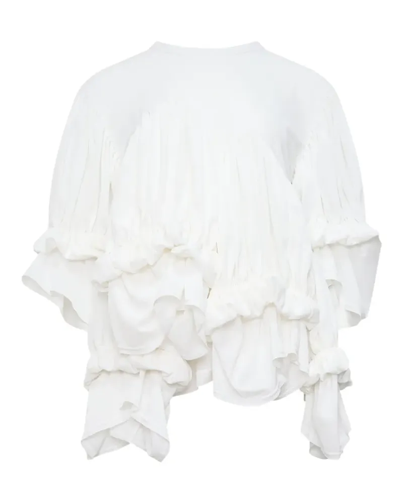 Comme des Garçons ruffled layered top - Weiß Weiß