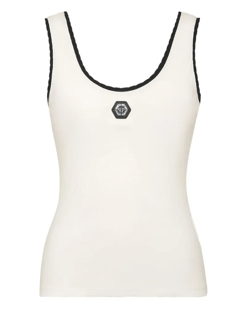 Philipp Plein Geripptes Tanktop - Weiß Weiß