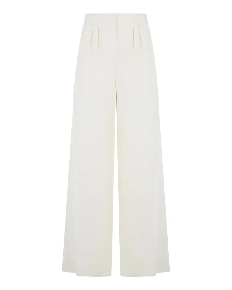Alberta Ferretti Taillenhose mit weitem Bein - Weiß Weiß