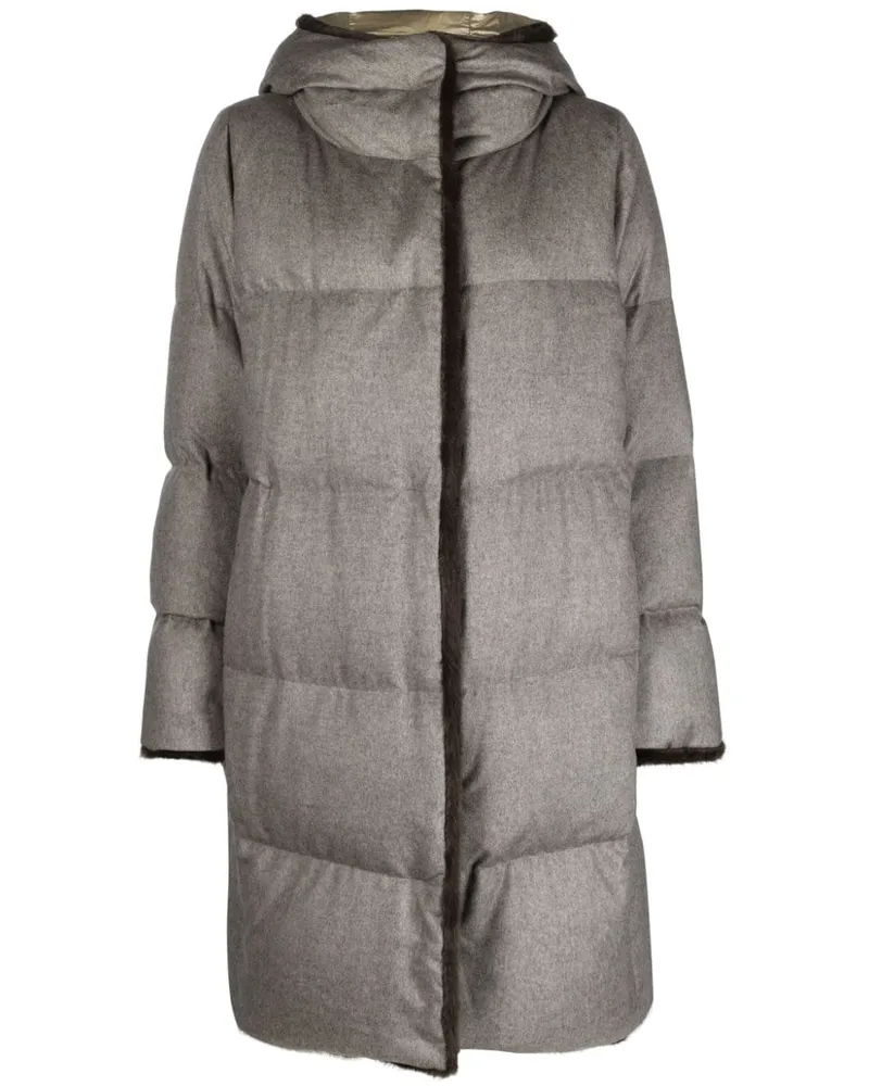 Herno Mantel mit Faux Fur - Braun Braun