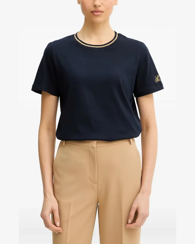 Luisa Spagnoli Balearica T-Shirt mit Lurex-Detail - Blau Blau