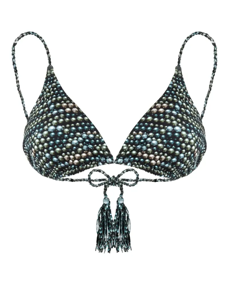 Vilebrequin Bikinioberteil mit Perlen-Print - Schwarz Schwarz