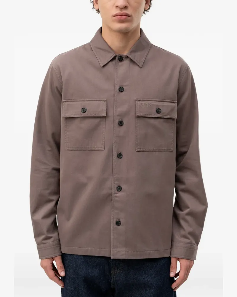 HUGO BOSS Hemdjacke mit Klappentasche - Braun Braun