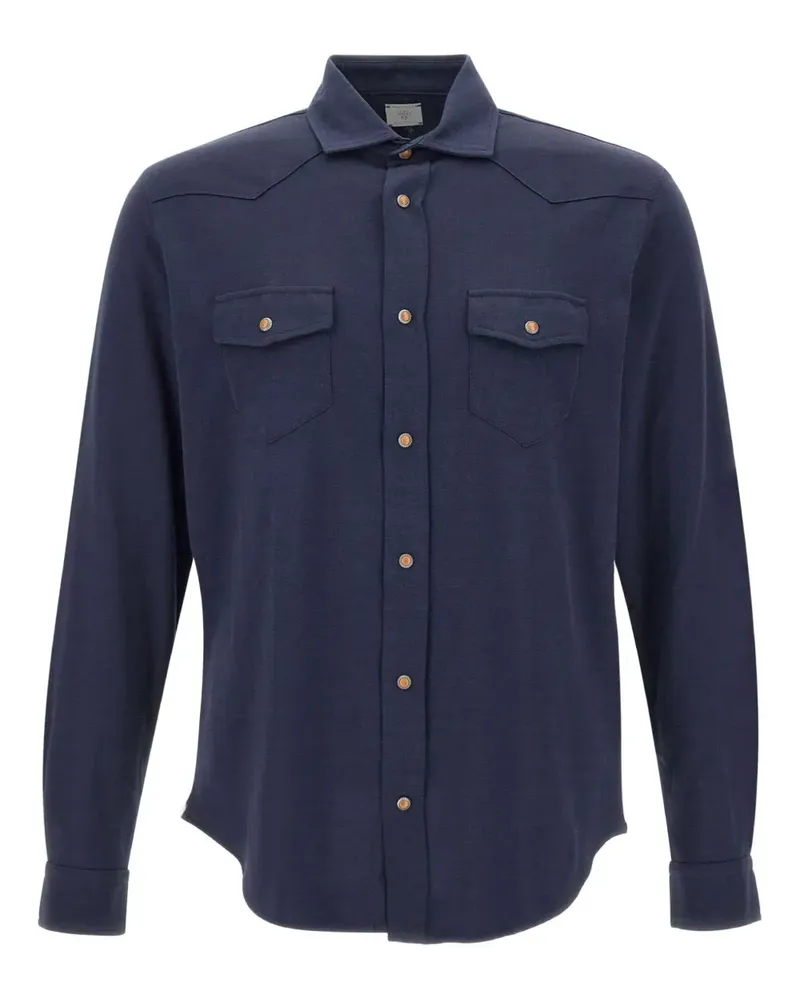 Eleventy Texas Hemd - Blau Blau