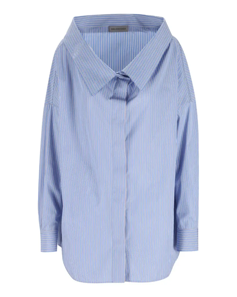Balenciaga Swing Hemd mit Längsstreifen - Blau Blau