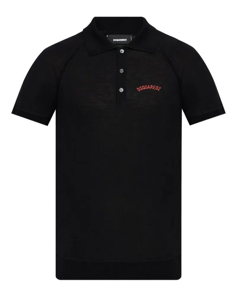 Dsquared2 Poloshirt mit Logo - Schwarz Schwarz