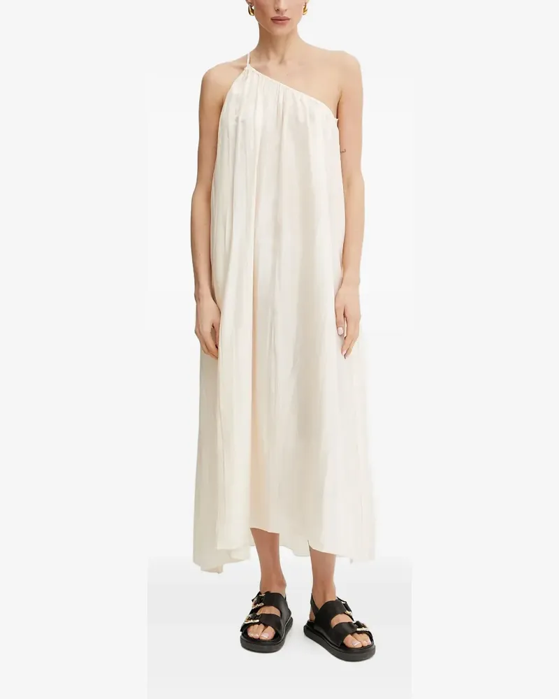 Liviana Conti Gerafftes Jeanne One-Shoulder-Kleid - Weiß Weiß