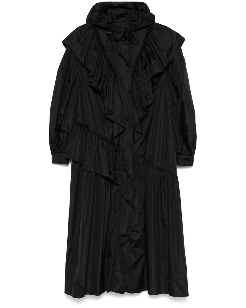 Simone Rocha Mantel mit Rüschendetail - Schwarz Schwarz