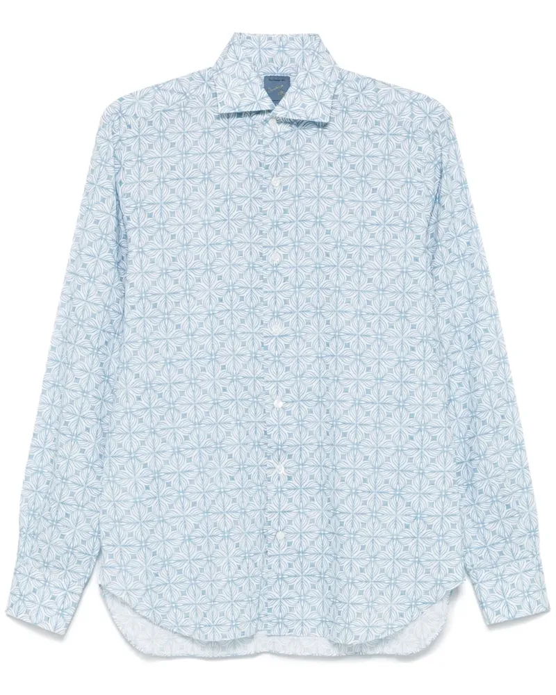 BARBA Hemd mit Print - Blau Blau