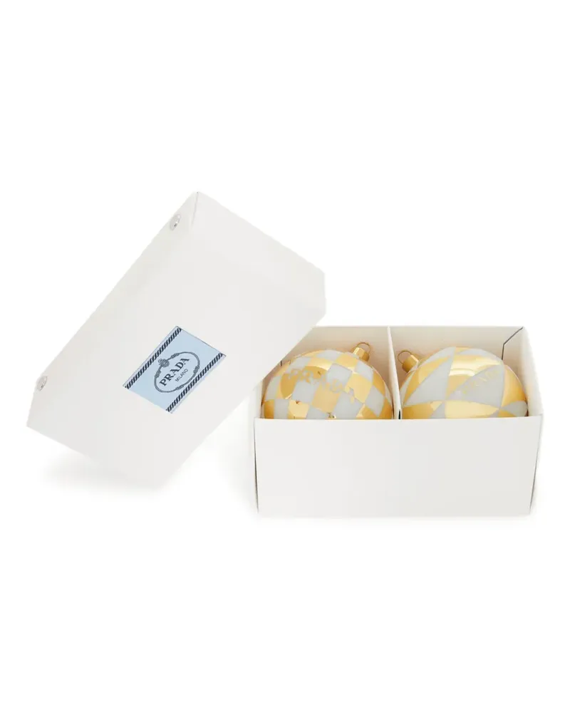 Prada Weihnachtsschmuck aus Glas (2er-Set) - Gold Gold