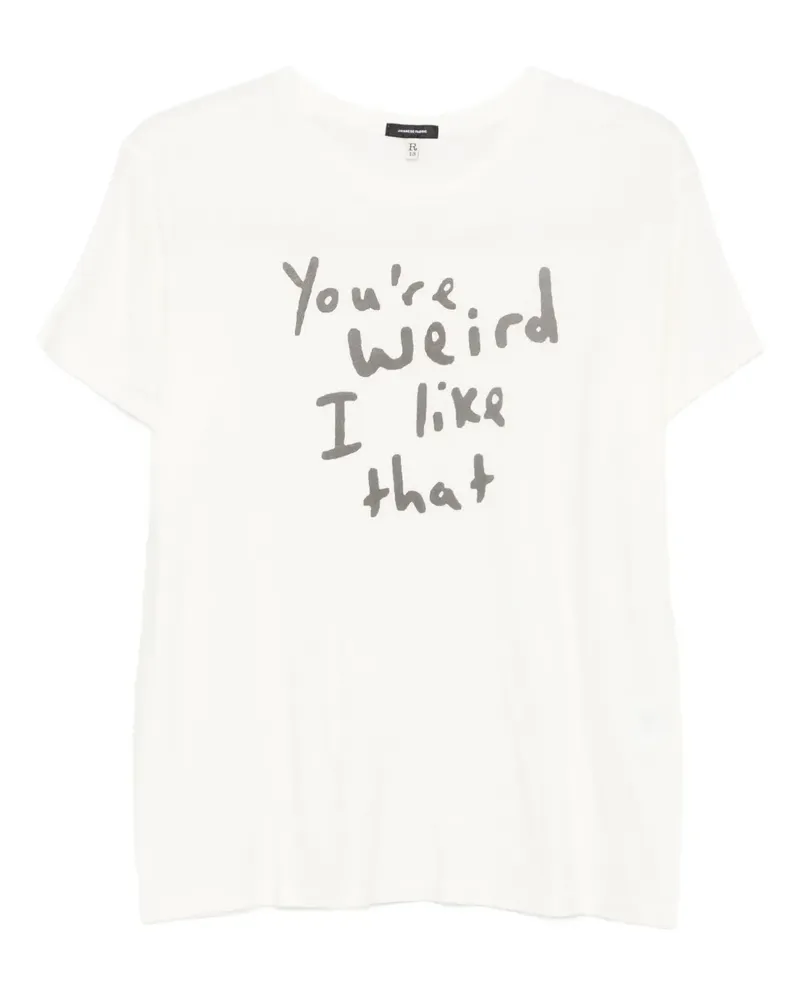 R13 slogan-print T-shirt - Weiß Weiß