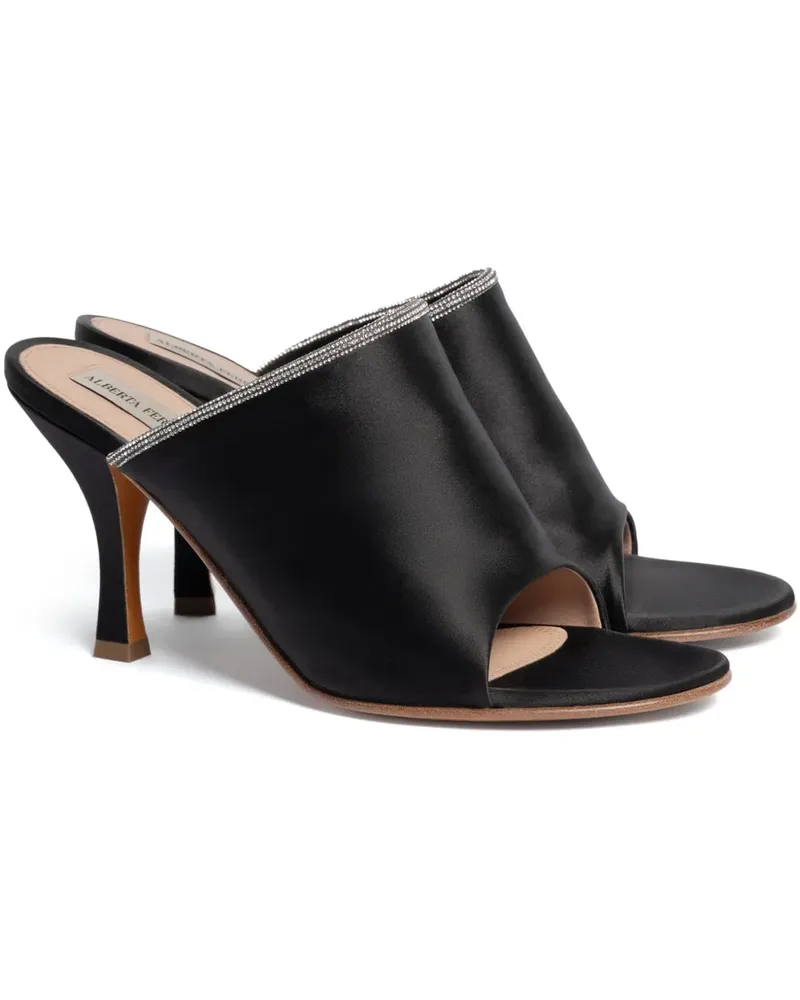 Alberta Ferretti Sandalen mit verziertem Saum - Schwarz Schwarz