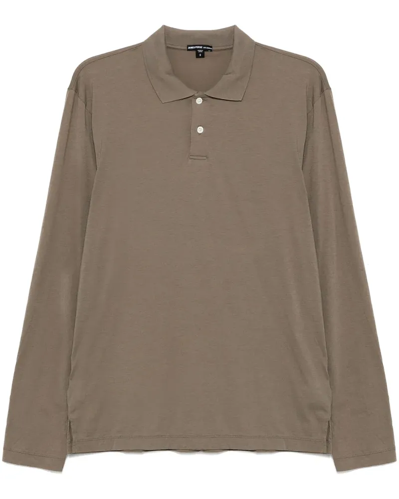 James Perse Langärmeliges Poloshirt - Braun Braun
