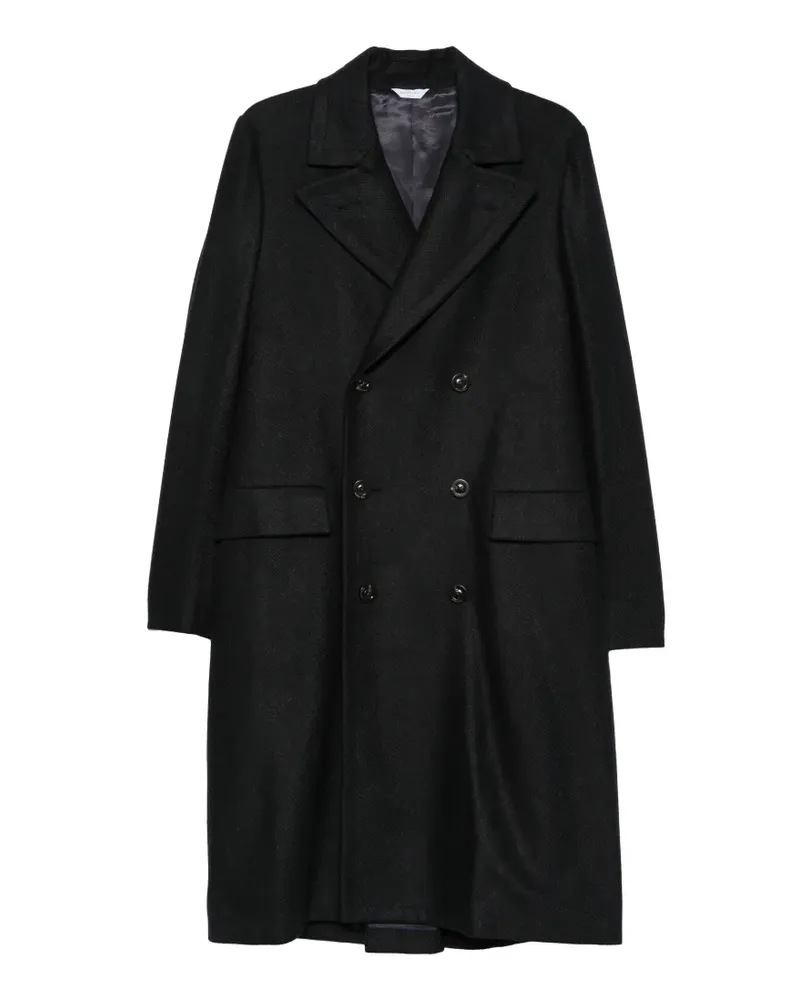 Boglioli herringbone double-breasted coat - Schwarz Schwarz