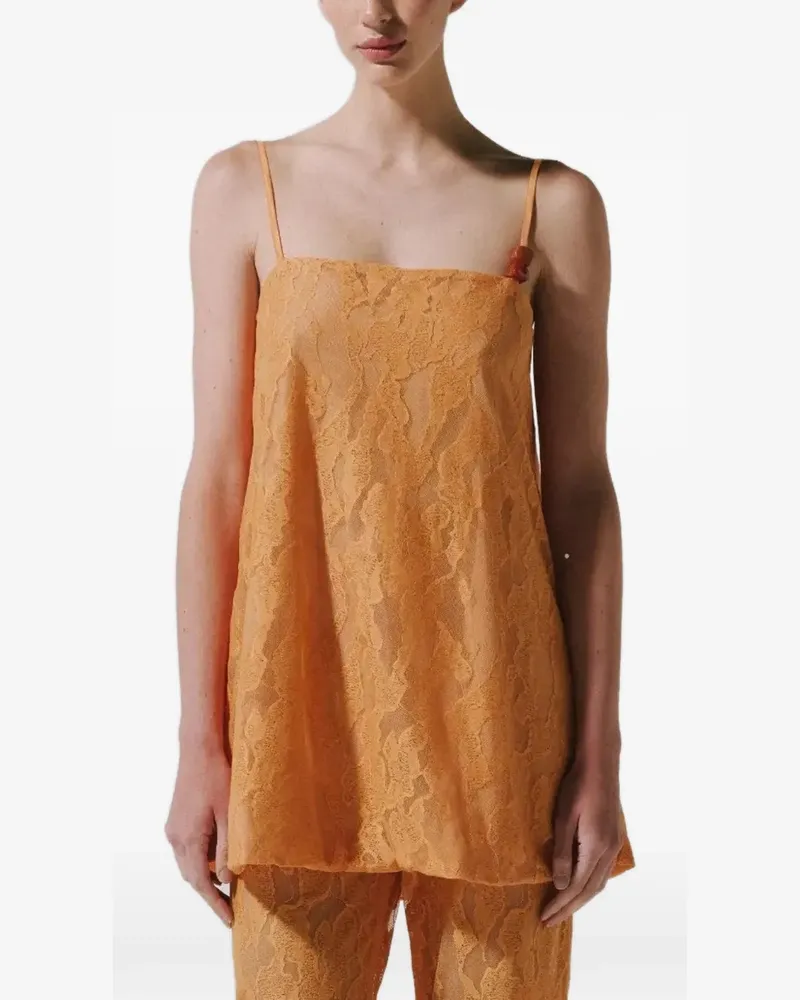 Baobab Collection Porto Spitzentop mit Kunstharz-Verzierung - Orange Orange