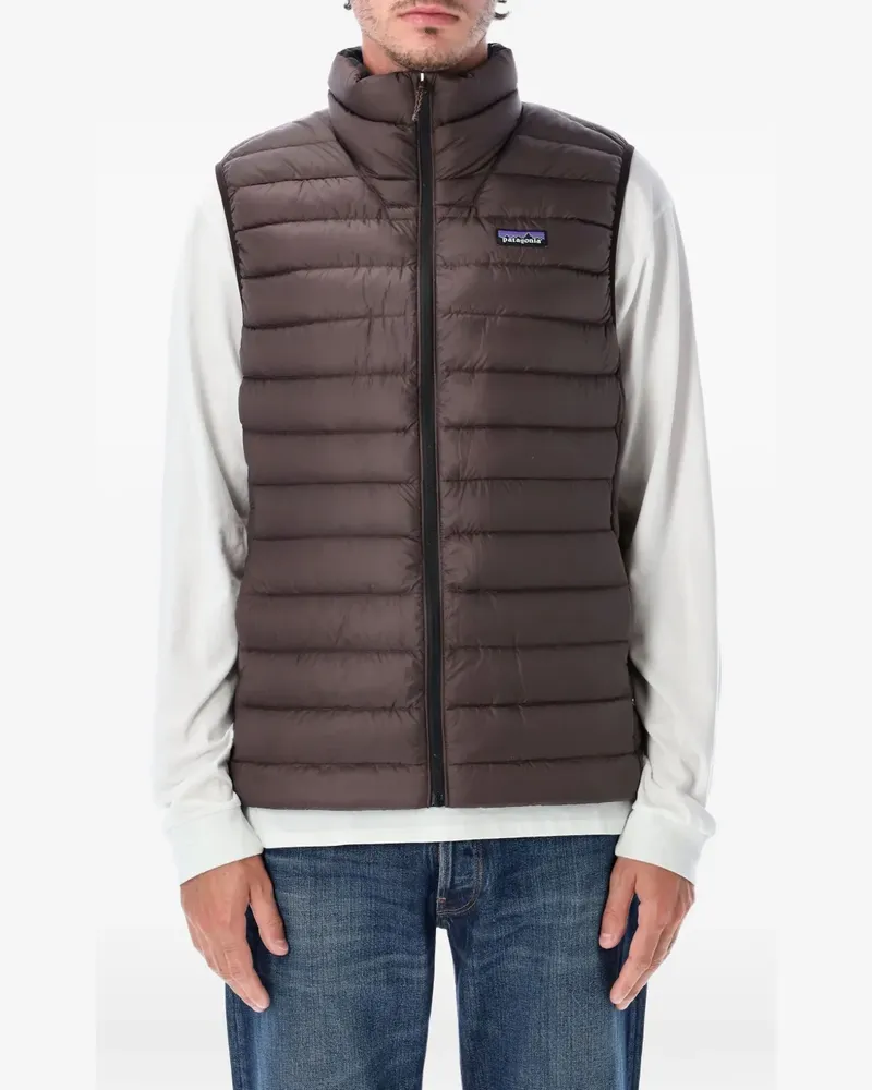 Patagonia quilted logo-patch gilet - Braun Braun