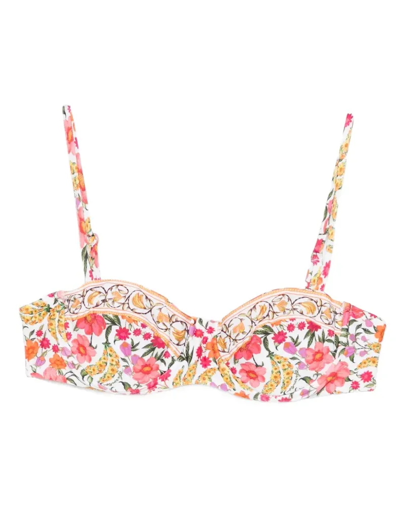 FARM Rio banana-print underwire bikini top - Weiß Weiß