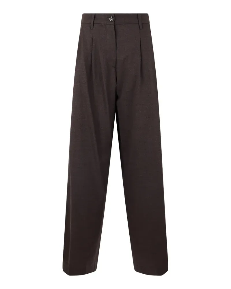 nine:inthe:morning High-Waist-Hose mit Bundfalten - Braun Braun