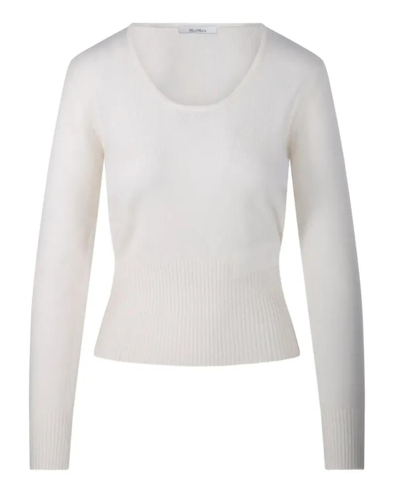 Max Mara ribbed-knit scoop-neck sweater - Nude Nude