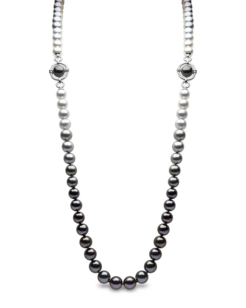 YOKO London 18kt Weißgoldhalskette mit Akoya-Perle - Schwarz Schwarz