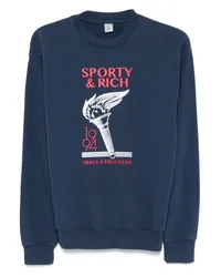 SPORTY & RICH Sweatshirt mit grafischem Print Blau