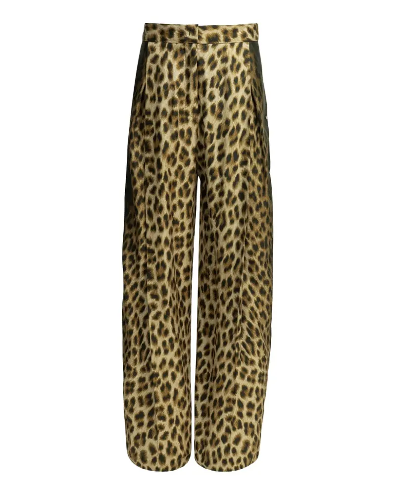 Max Mara leopard-print silk trousers - Nude Nude