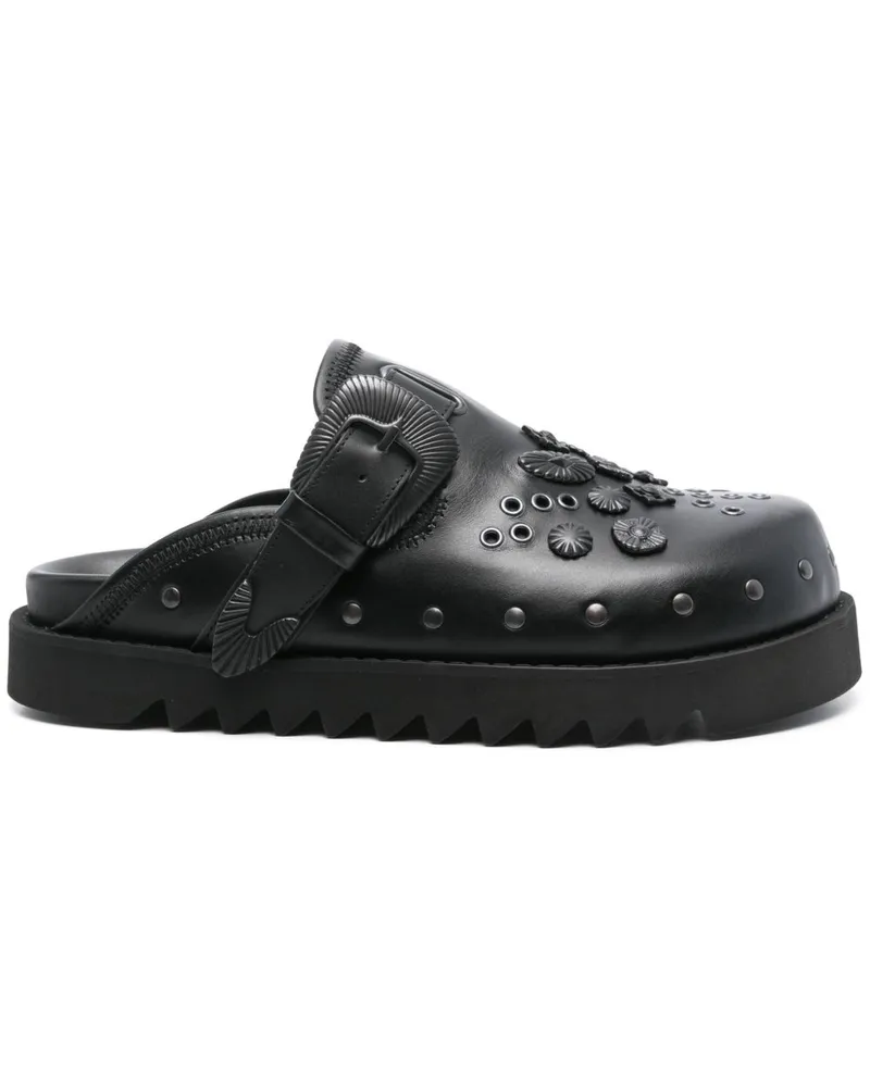 Toga Slipper mit Nieten - Schwarz Schwarz